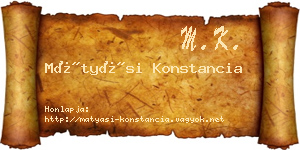 Mátyási Konstancia névjegykártya